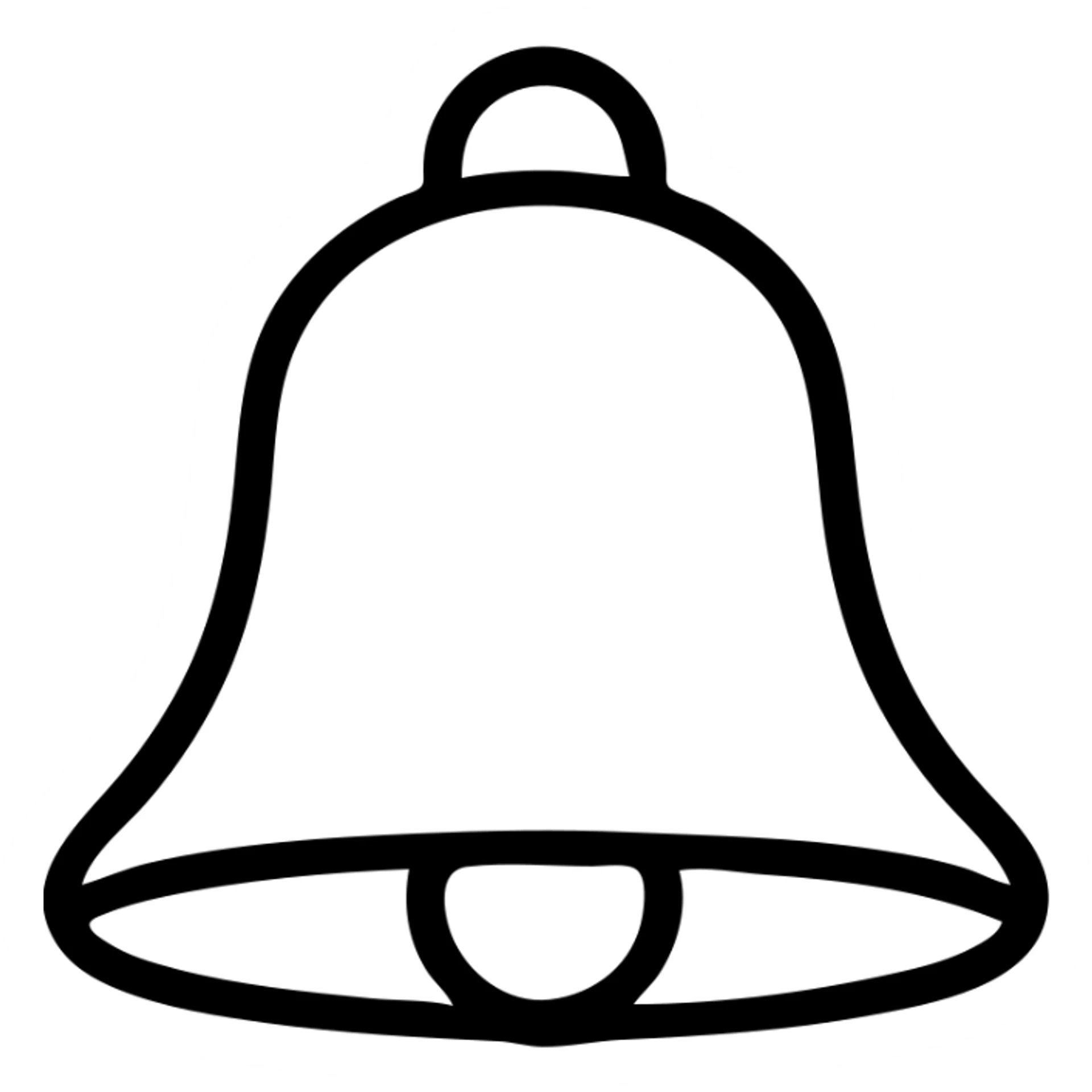 a gold bell, outline icon style, no fill sticker