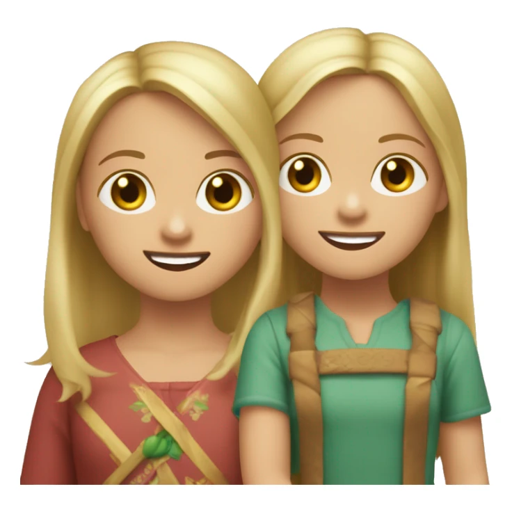NIÑA RUBIA Y NIÑA CASTAÑA JUGANDO sticker