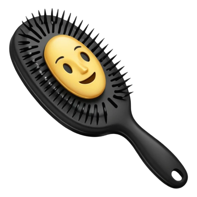 horoscope-style hairbrush with long teeth
 sticker