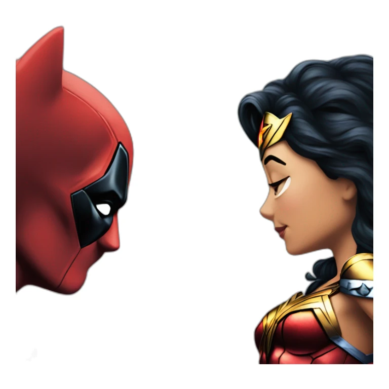 Deadpool hugging to wonder woman sticker