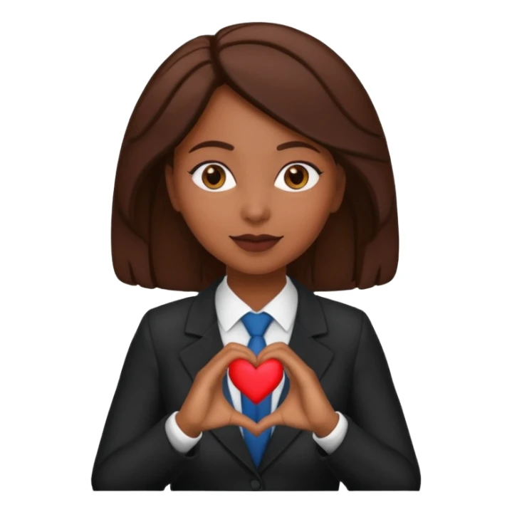 Black woman lawyer making heart shape with hands sticker