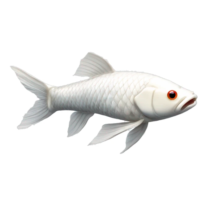 Platinum pure white long finned  koi fish sticker