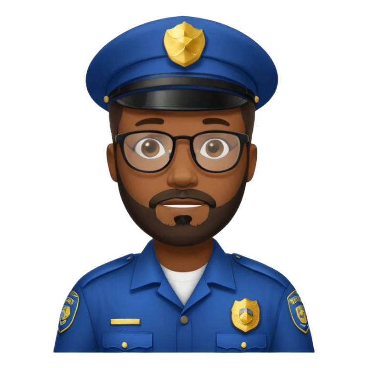 Police officer with glasses and beards black man sticker