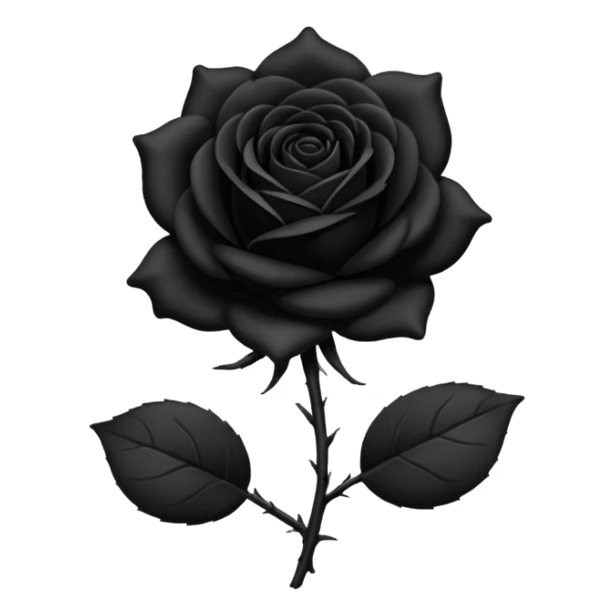 black rose, without green leaves, just flower sticker