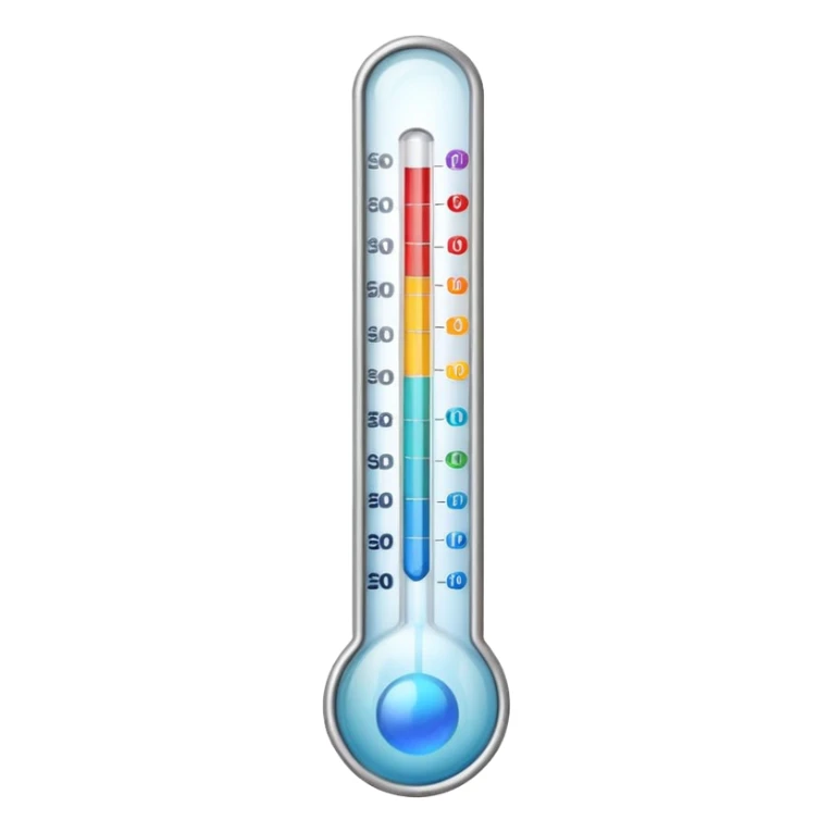 straight thermometer has 5 colors on it, no round ball at first  sticker