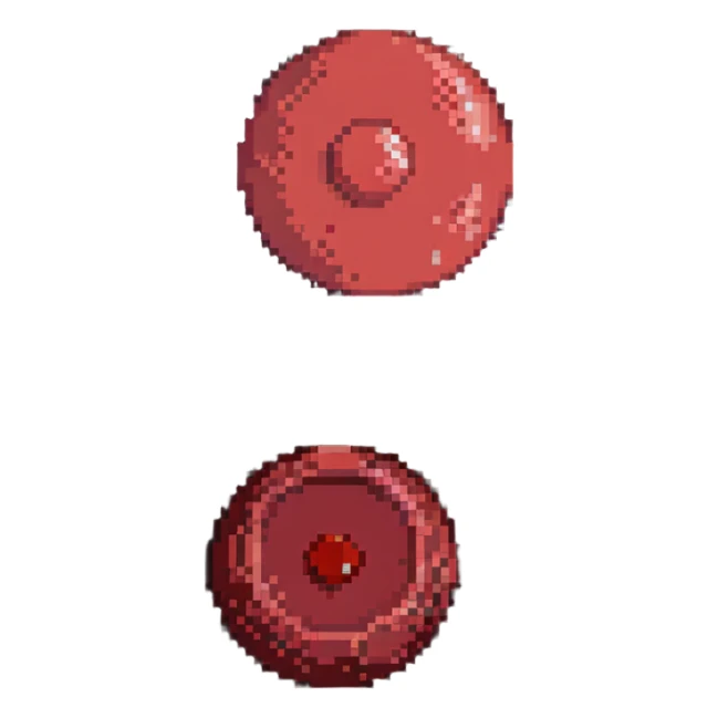 Pale red blood cell next to a normal red blood cell showing anemia comparison sticker
