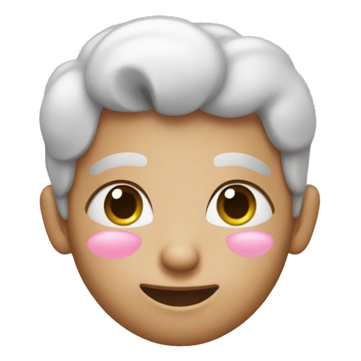 Emoji with pastel pink heart eyes sticker