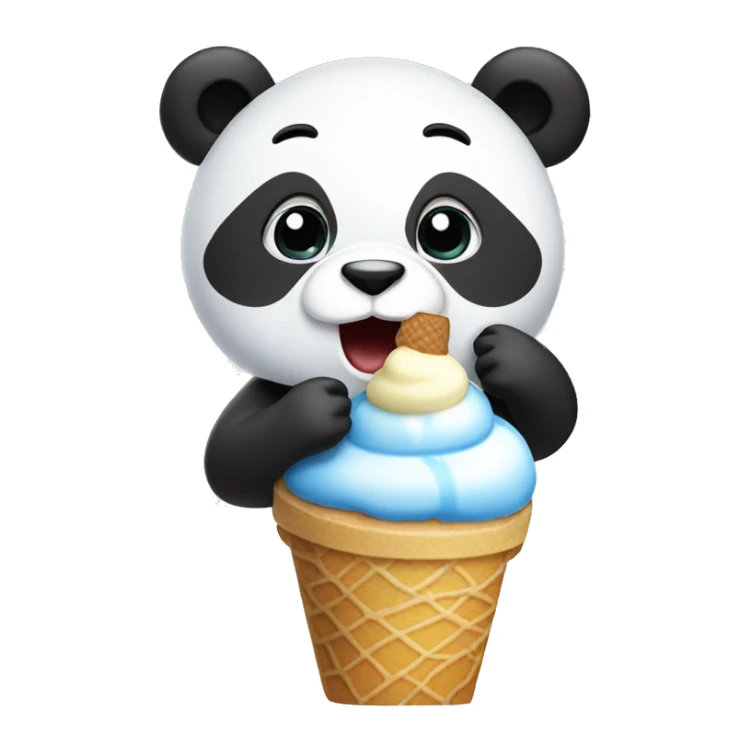Panda eating ice cream sticker