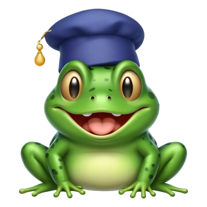 sleepy frog with nightcap yawning cutely sticker