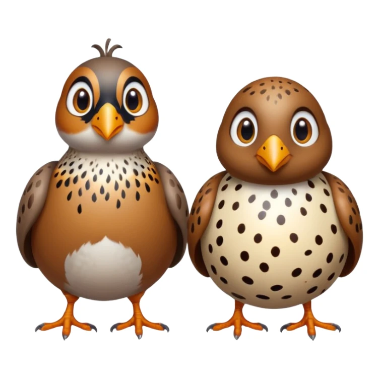 can you make a quail and quail egg emoji and it must face on the front sticker