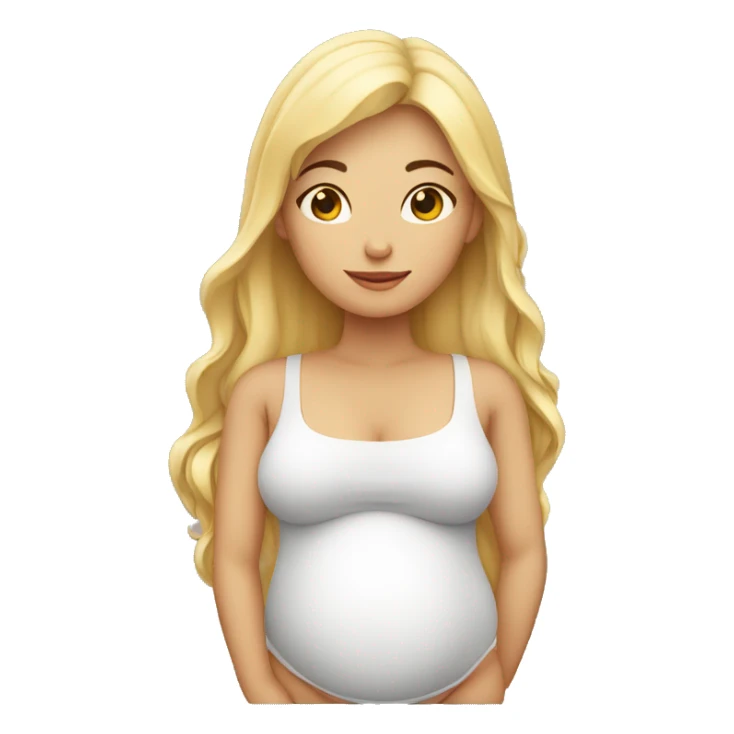  Mujer embarazada piel blanca cuerpo completo sticker