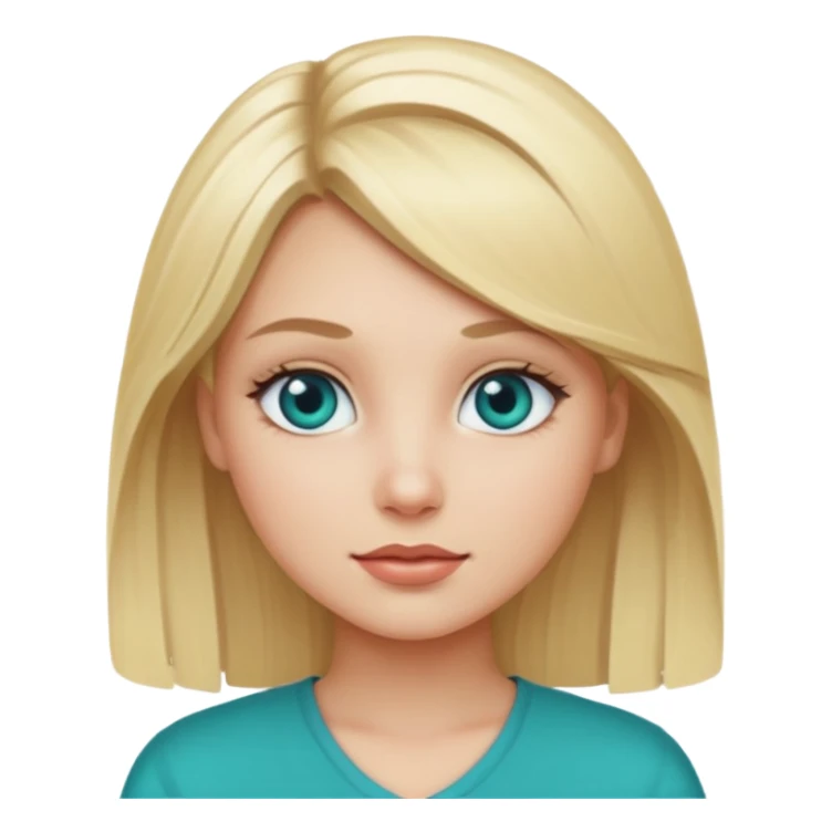 Blonde girl with teal eyes  sticker
