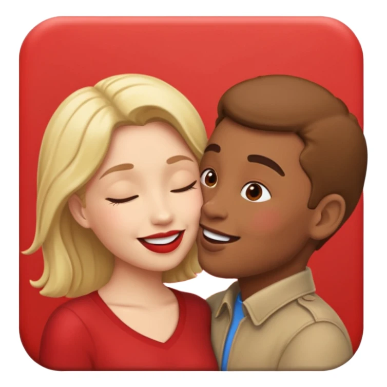 un cartello rosso con due persone che si baciano sticker