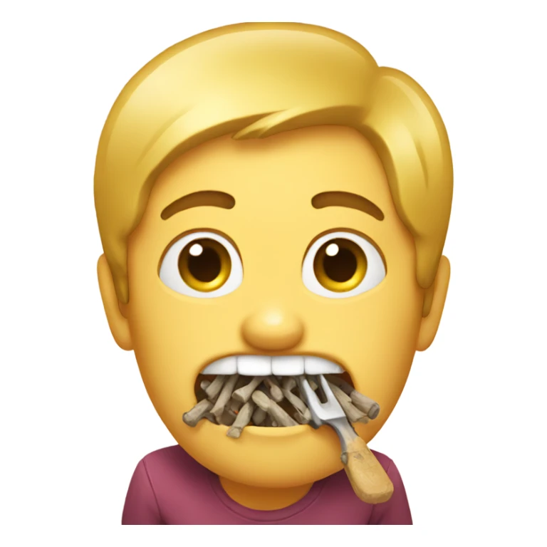 Chewing nails sticker