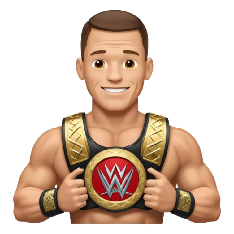 John Cena with wwe championship  sticker