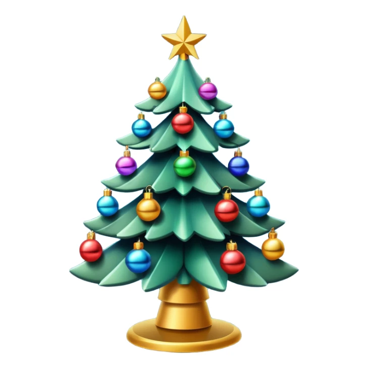 Christmas tree, decorated with futuristic decorations  sticker