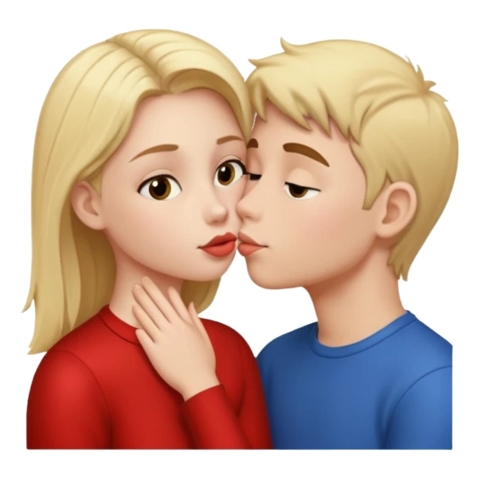 Girl kissing a boy sticker
