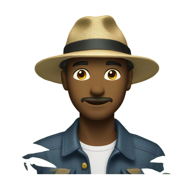 male in nature with hat sticker