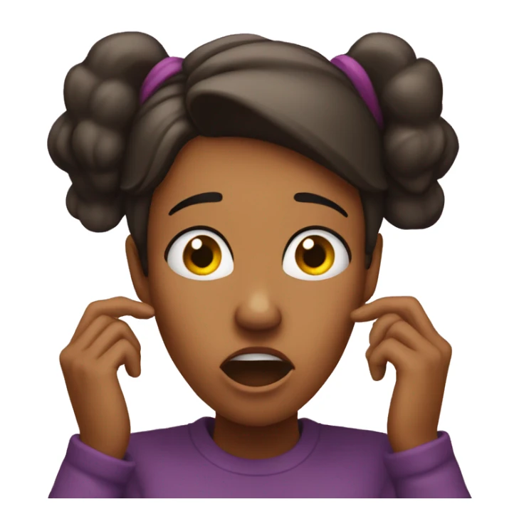 woman shocked reaction and her holding her ears sticker