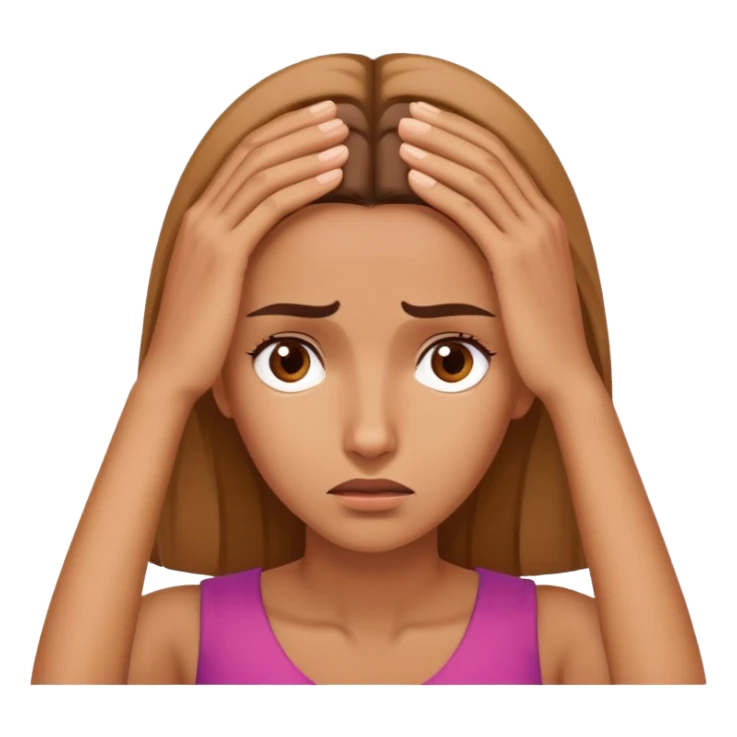 Woman with hand touching forehead, looking confused and worried sticker