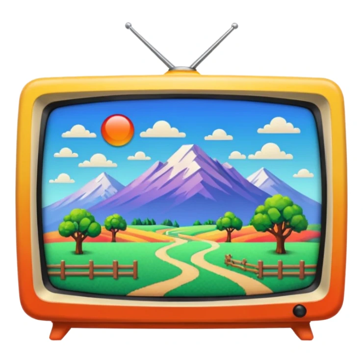 thumbnail picture mac os, retro video preview tv icon, landscape in video sticker