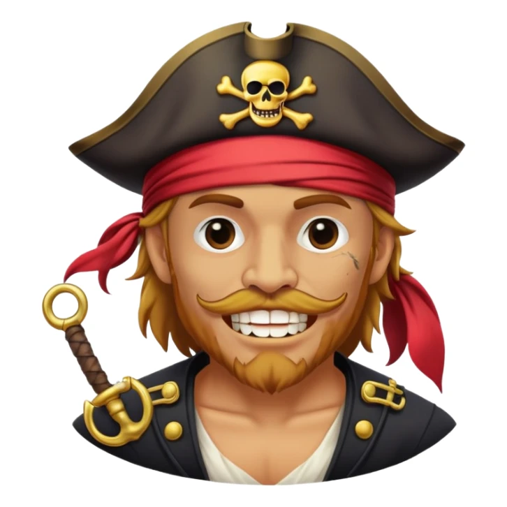 Pirate with golden tooth sticker