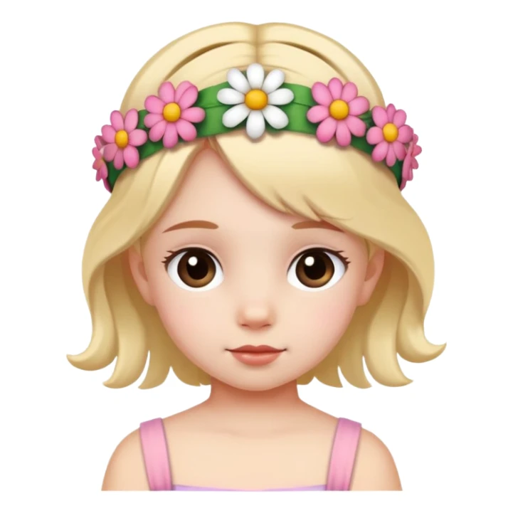 Little girl wearing flower headband sticker