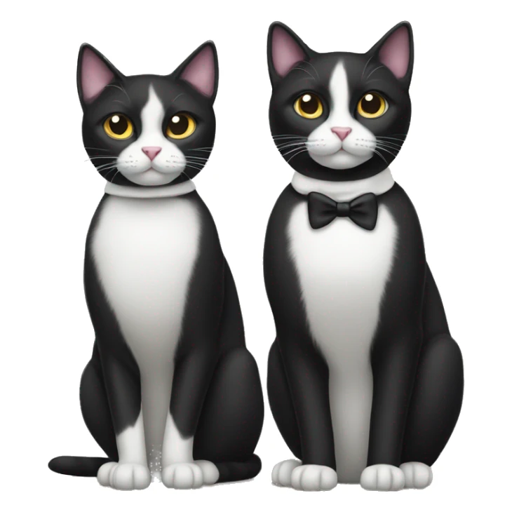 Two tuxedo cats one male and one female sticker