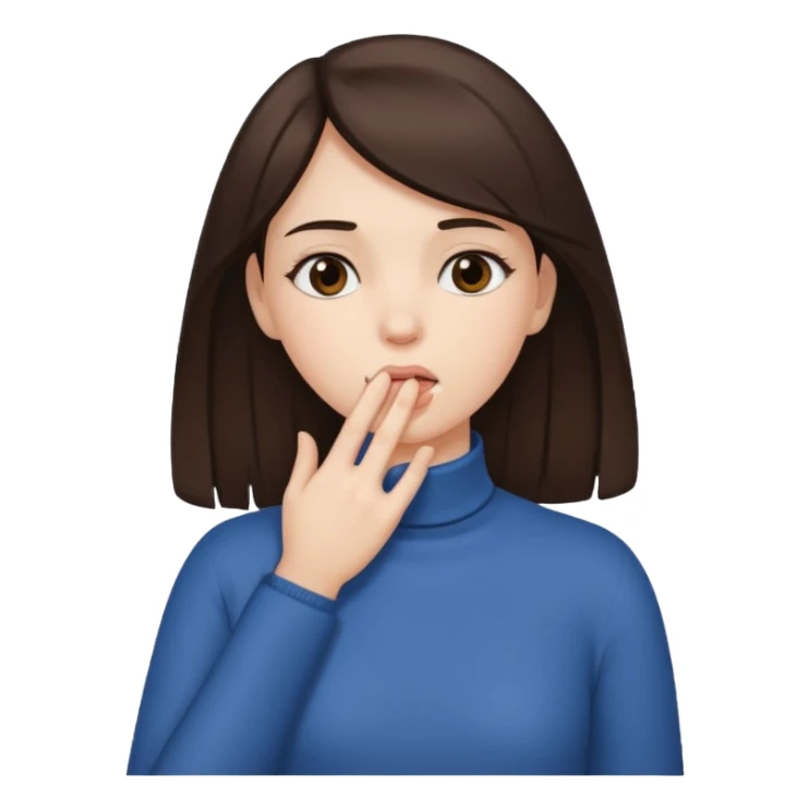 Brunette girl with hand on throat sticker