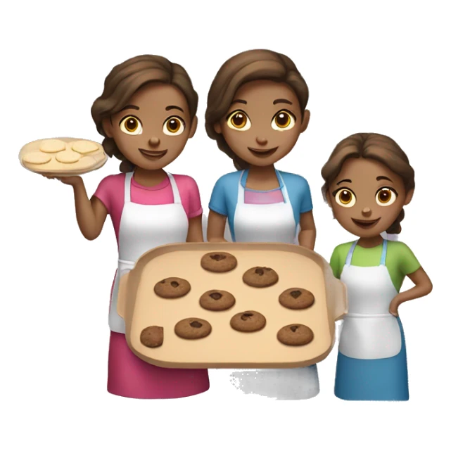 two brown hair girls baking cookies  sticker