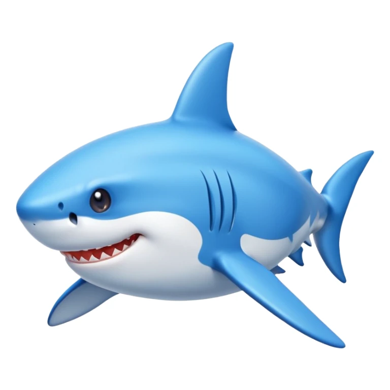 cute shark with brilliant blue color, no shoes sticker