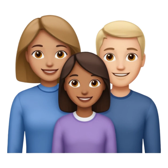 Two sisters and one man emoji sticker