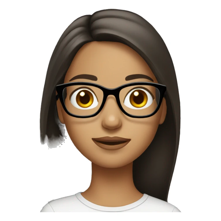 Brunette girl with glasses  sticker