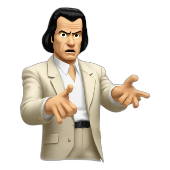 Vincent Vega from Pulp Fiction with the hands gesturing confusion sticker