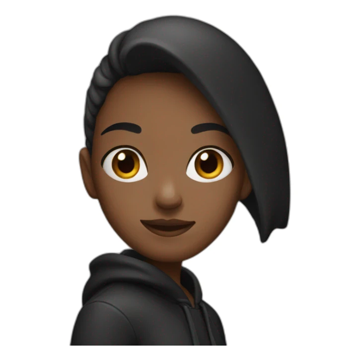 Girl with black hoodie  sticker