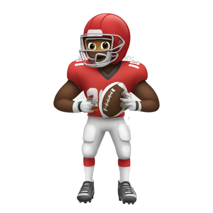 Football player with a heart sticker