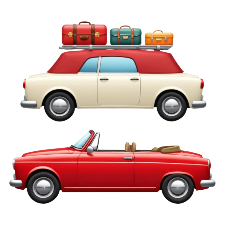 Road trip car packed with luggage and camping gear sticker