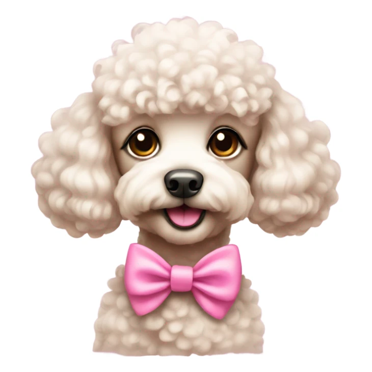 cute poodle dog wearing pink bow sticker