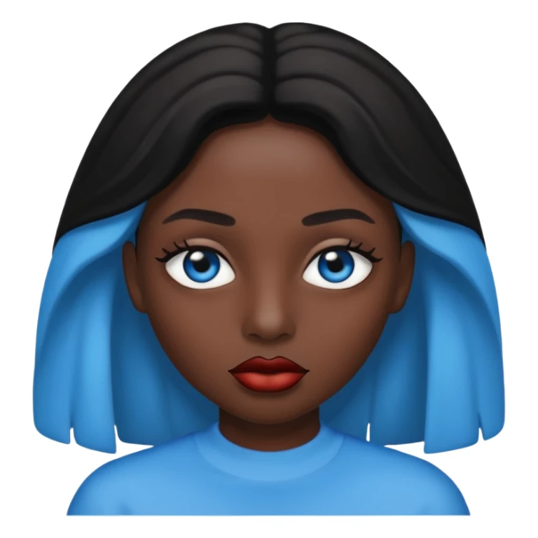 A 67 color blue black eye and lips. sticker