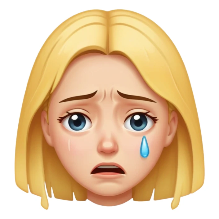 a girl crying in pain, sad, tears streaming down face sticker