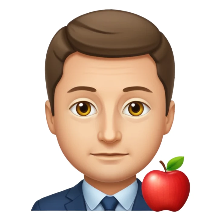 zelensky apple emoji style, portrait sticker