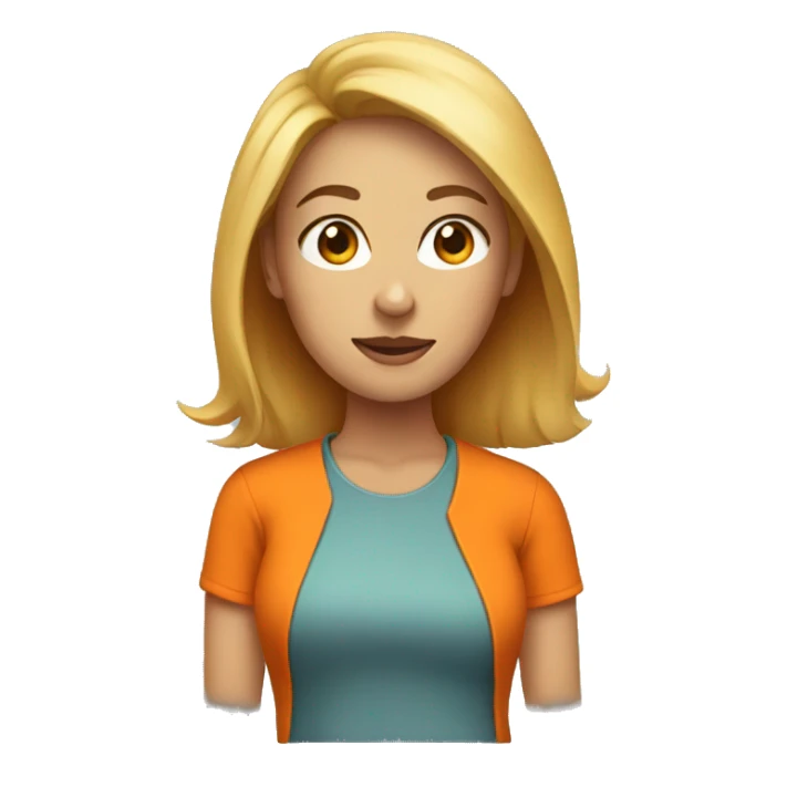 Female portrait with orange shirt sticker