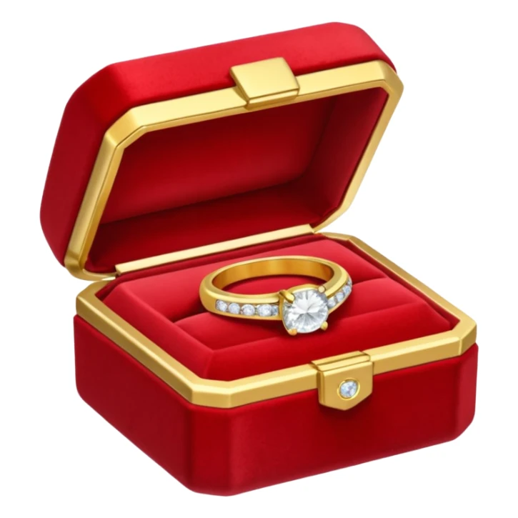 diamond jewelry ring in a red jewelry box sticker