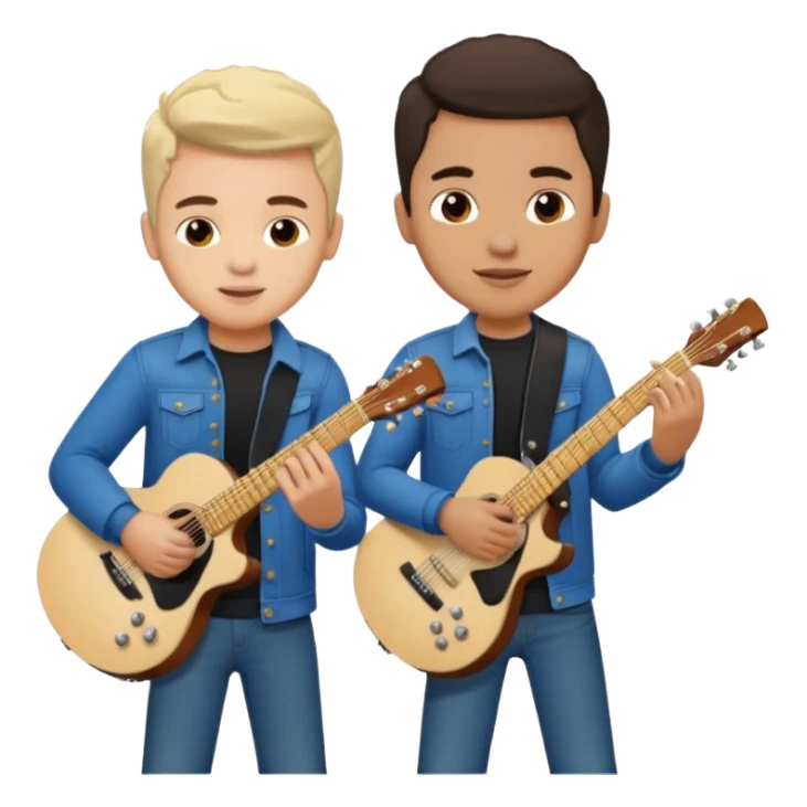 Junior H y Natanael Cano tocando la guitarra  sticker