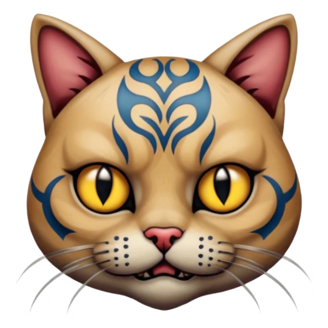 tattooed-scary-looking-cat-with-heavy-face-tattoes sticker