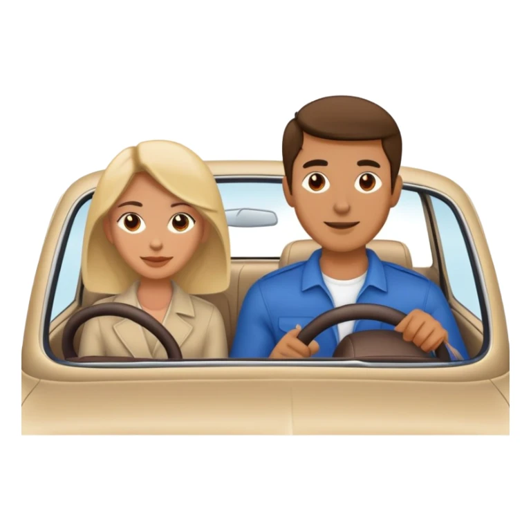 Man and woman in a car together sticker