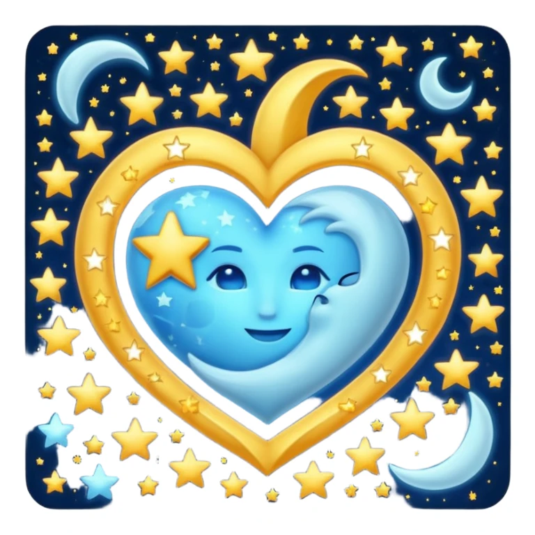 heart with stars and moon sticker