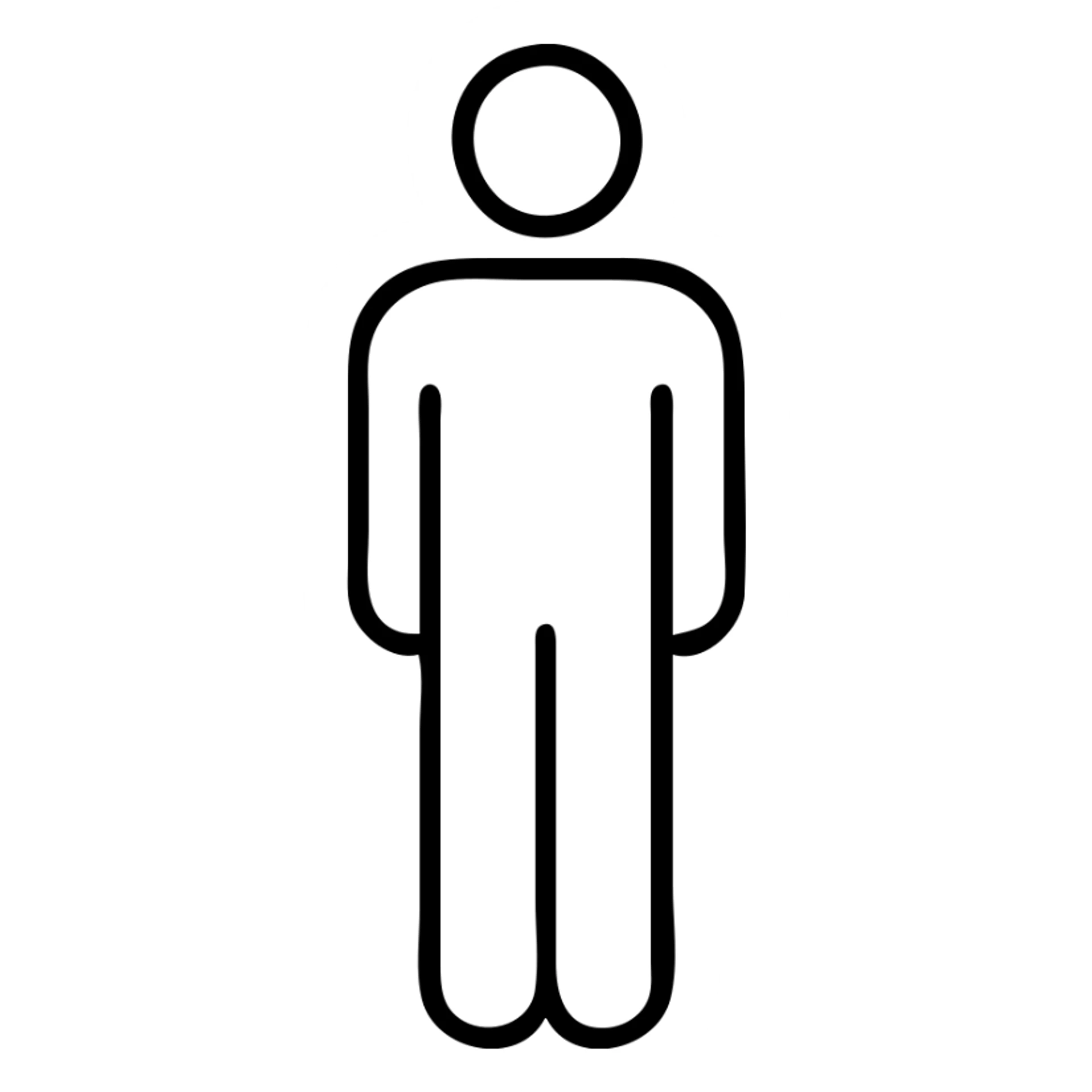 Simple human body silhouette, standing position sticker