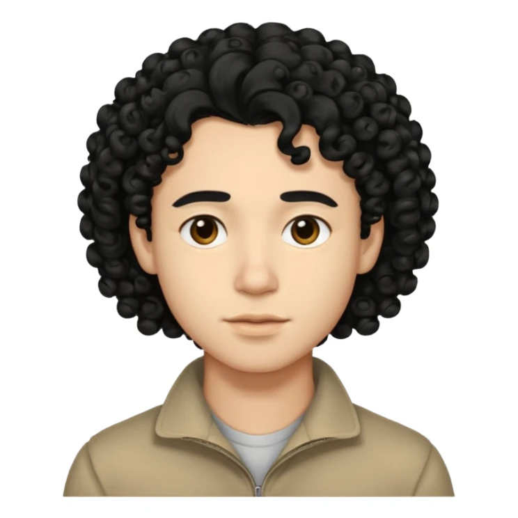 Silence curly hair jawline emoji sticker