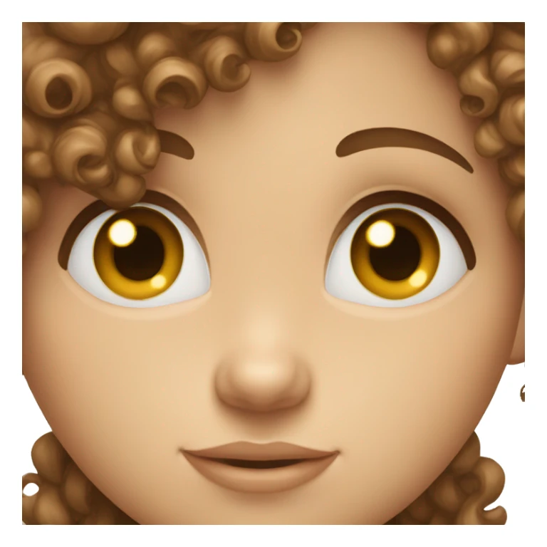 girl with curly brown hair blue eyes sticker